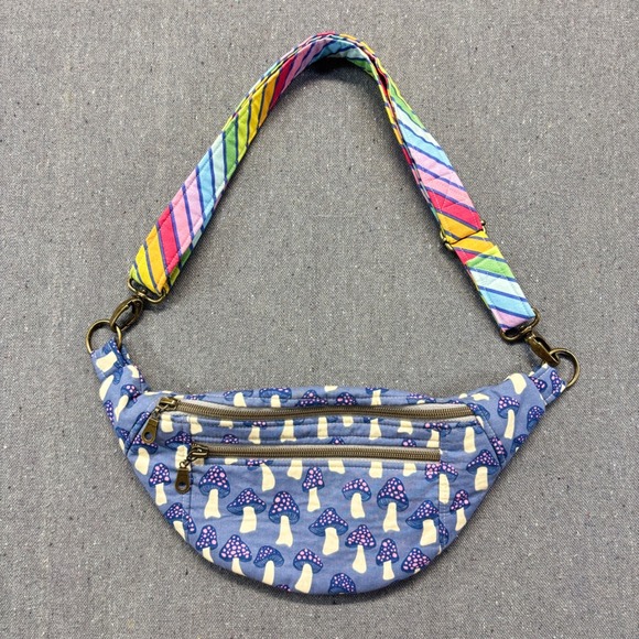 EMORIGINAL Handbags - EMORIGINAL Quilted Mushroom Fanny Pack – Handmade Whimsical Fairycore Belt Bag